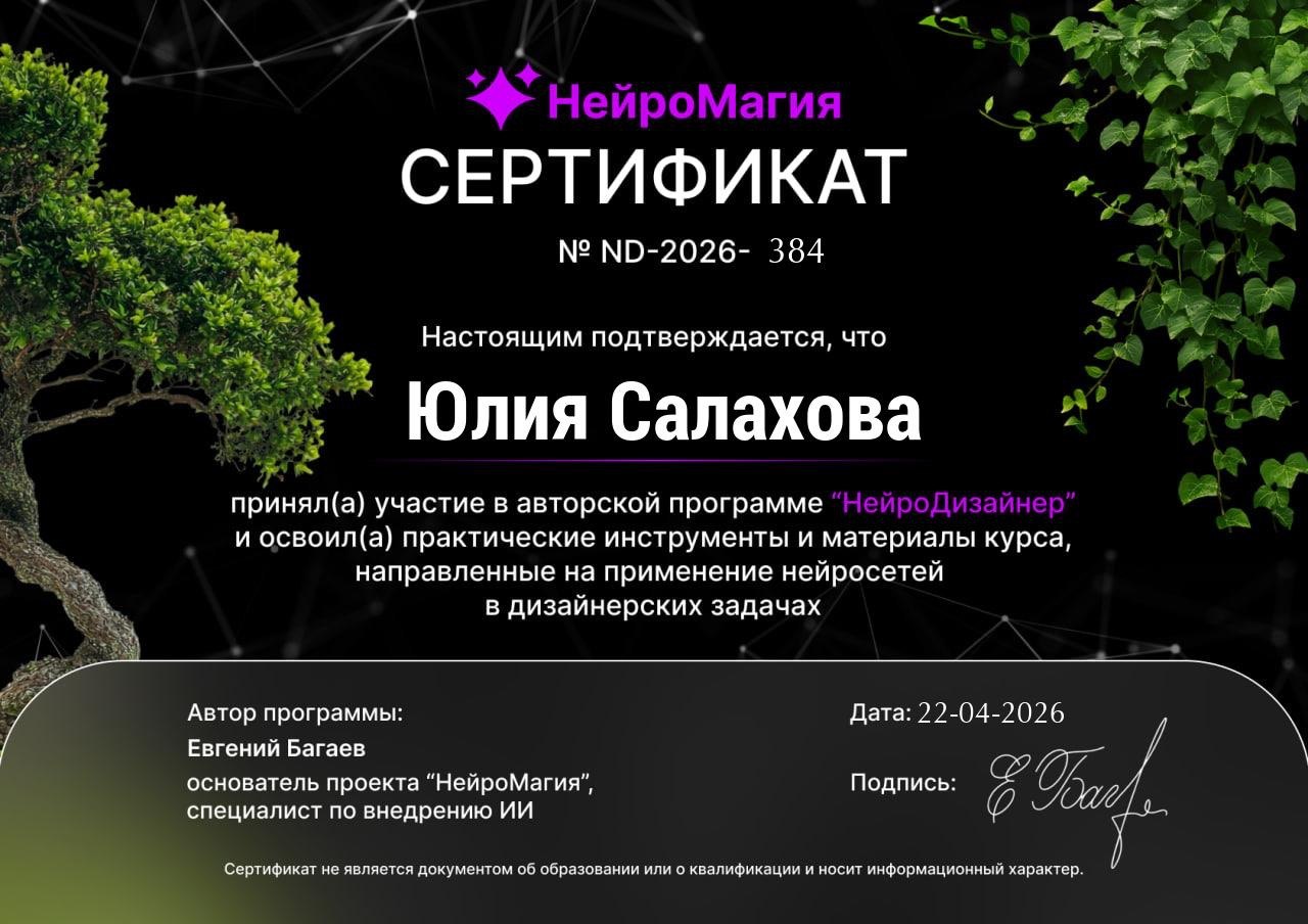 Сертификат «НейроДизайнер»